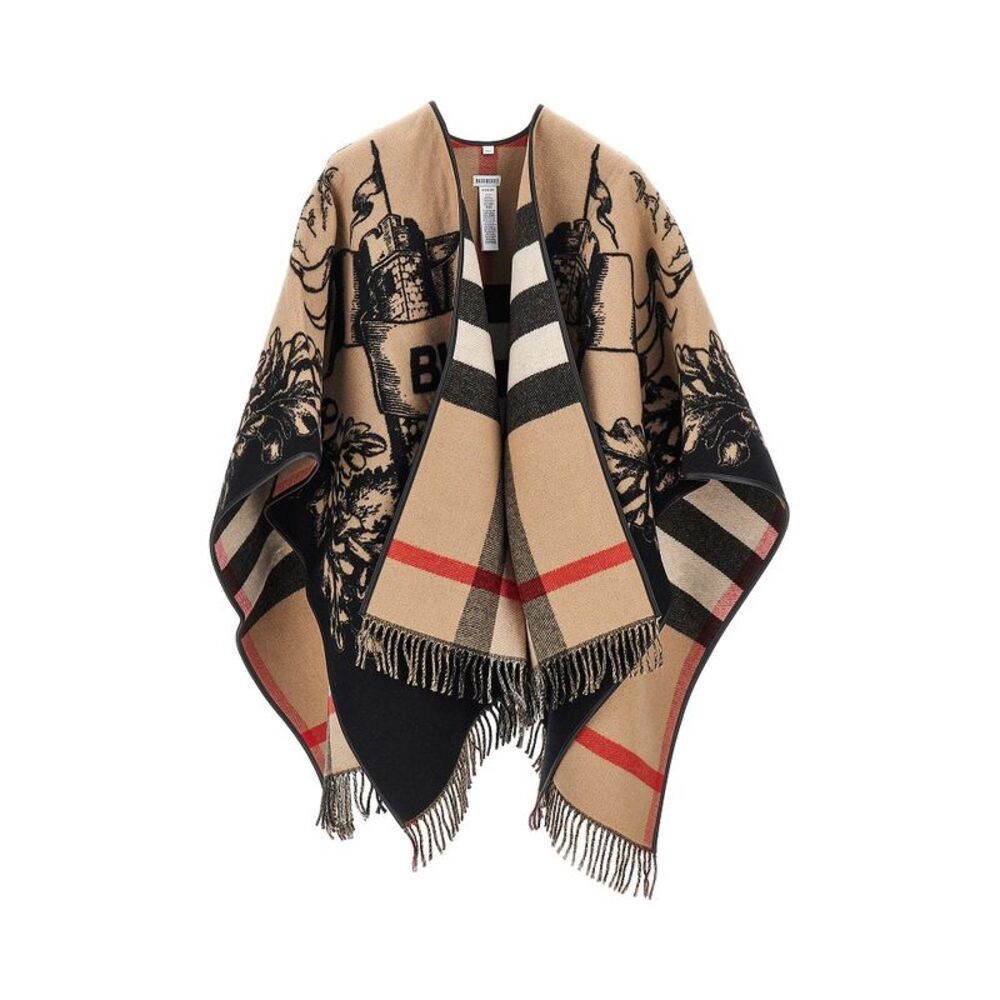 Burberry Women Gallant Knight Wool Cape